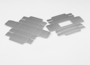 Papirna srebrna kutija 81x50x28 mm za poklone, sa prozorom - 50 kom