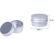 Aluminijumska kutija za kreme sa širokim poklopcem 15 ml                                                 Šifra 73-15 Zapremina  15 ml-dimenzije_slike