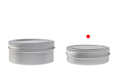 Aluminijumska kutijica 100mL sa poklopcem sa prozorom, u srebrnoj boji - 12 kom-grupa_slika