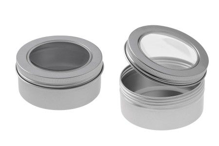 Aluminijumska kutija 150mL sa prozorom na poklopcu u srebrnoj boji - 12 kom-2