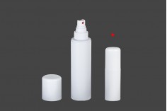 Plastična bela flašica 50mL za lagane masne supstance, sa sprejom i zatvaračem (PP28) - 12 kom