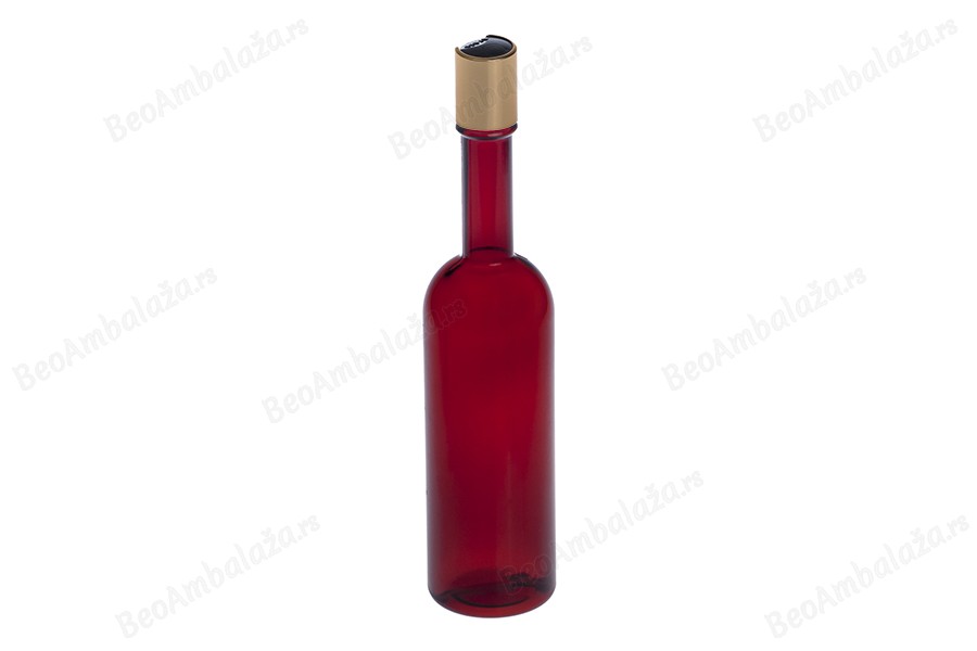 Plastična flašica 250 ml smeđa sa disk top zatvaračem (kapicom)-dimenzije_slike