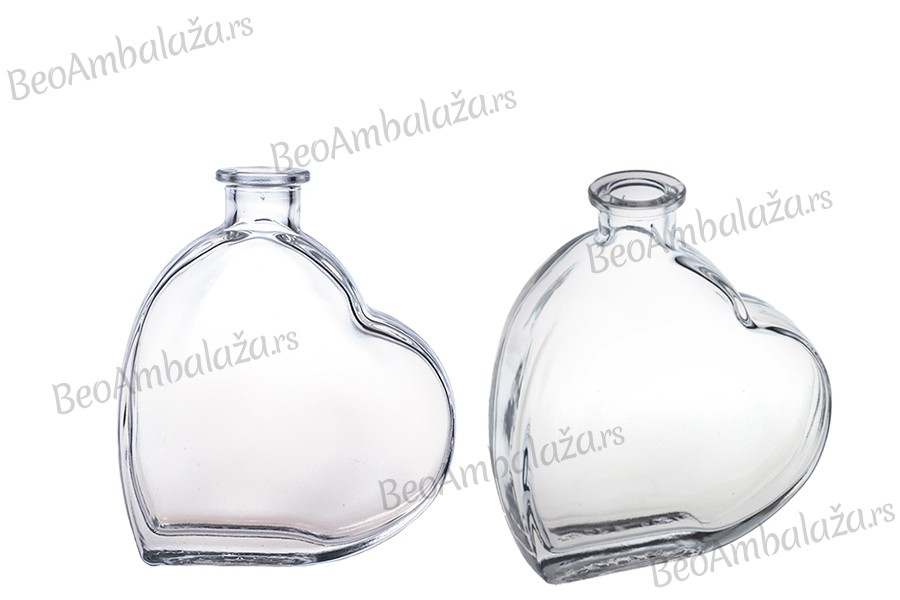 Staklena flaša u obliku srca 200mL