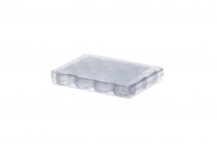 Okrugla, akrilna kutija providna od 3 ml sa providnim poklopcem za kreme u plastičnom omotu – 12 komada 