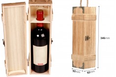 Drvena kutija za vinske flaše sa ručkom