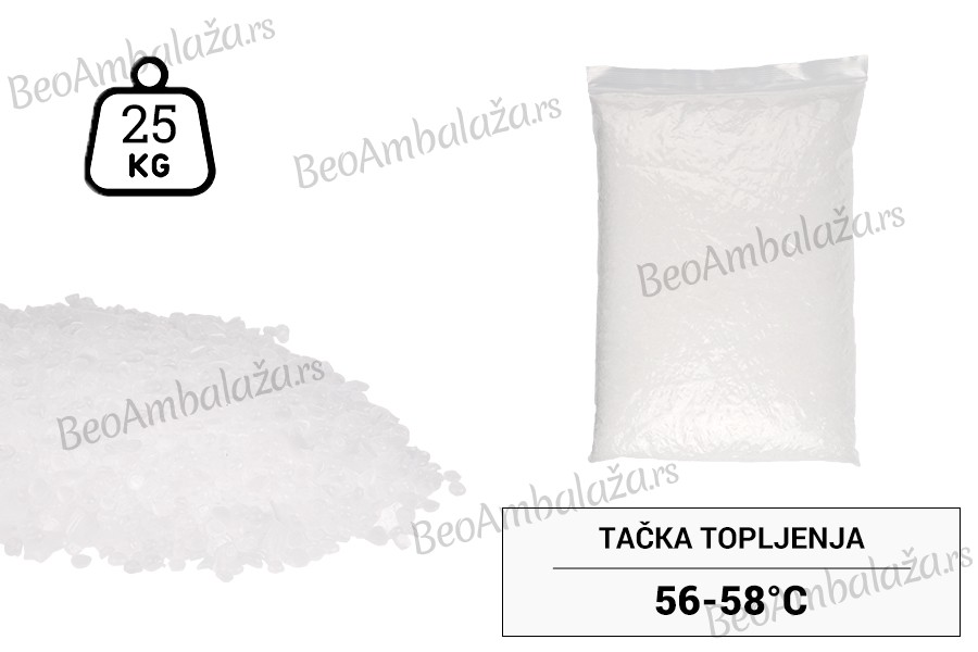 Parafin (tačka topljenja 56-58°C) u obliku pastila - 25kg