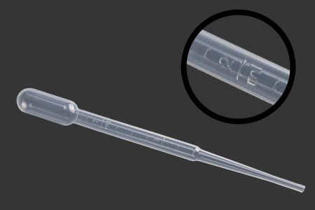 Plastična pipeta 2mL sa mernim oznakama za zapreminu - 100 kom-dimenzije_slike