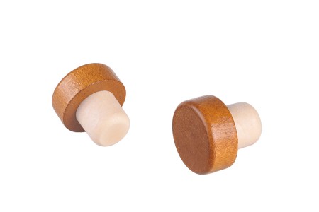 Čep od sintetičke silikonske plute f23 mm sa tamno-braon drvenim vrhom-dimenzije_slike