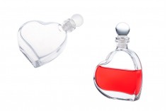 Akcija! Staklena flašica 55 ml u obliku srca sa staklenim čepom – Od 271,53din na 128,01 po komadu (minimalna porudžbina 1 kutija)