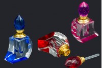 Kristalna bočica za parfem od 5 ml sa kristalnim poklopcem i iglom u 3 boje