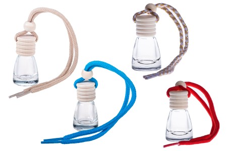 Bočica za osveživač automobila 4mL, kupasta sa drvenim zatvaračem i zakačkom - 25 kom-slika_proizvoda