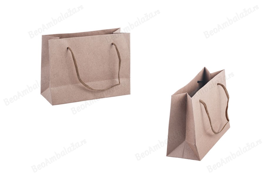 Papirna kraft poklon kesica 144x60x110mm sa pertlom širine 3 mm - 12 kom-slika_proizvoda