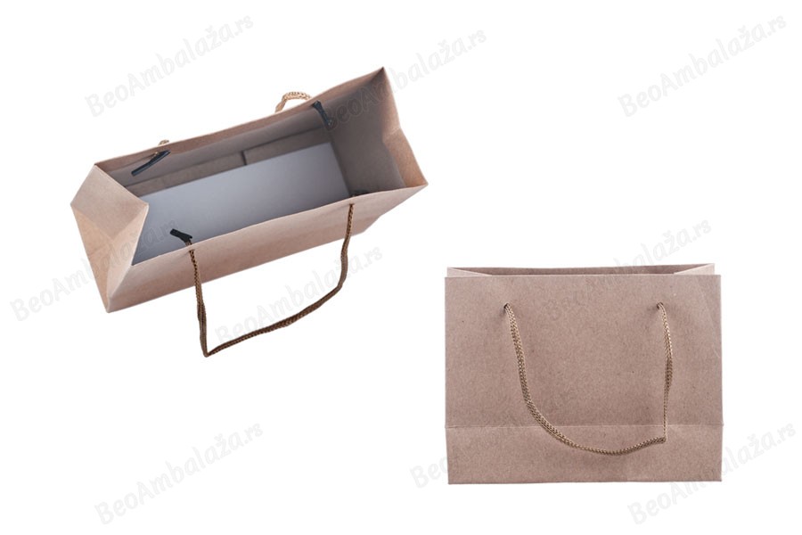 Papirna kraft poklon kesica 144x60x110mm sa pertlom širine 3 mm - 12 kom-grupa_slika
