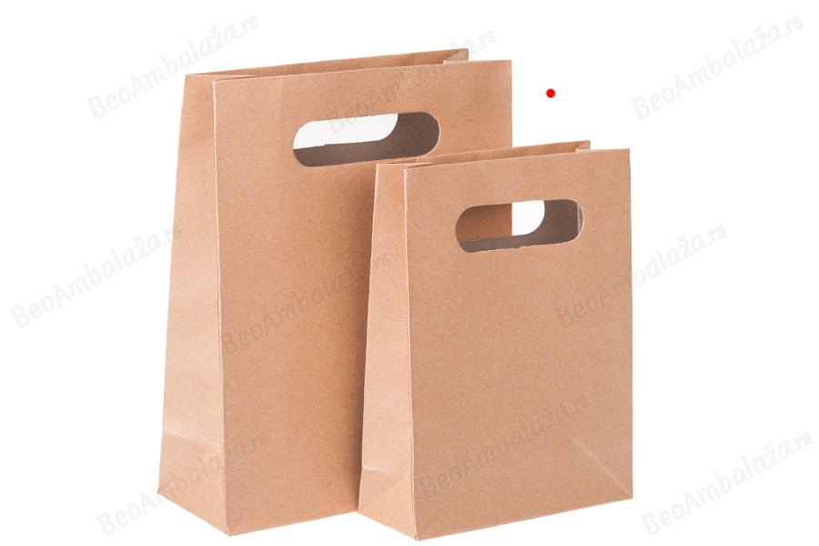 Papirna braon poklon kesica 150x60x200mm - 12 kom-
