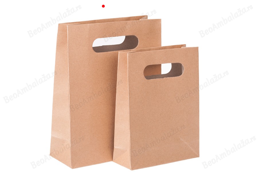 Papirna braon poklon kesa 190x80x240mm - 12 kom-