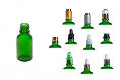 Zelena staklena bočica za etarska ulja 15mL, sa grlom PP18 - bez zatvarača