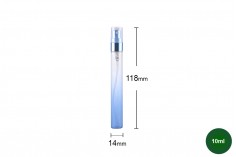 Staklena ombre flašica za parfeme 10mL sa aluminijumskim sprejom u više boja i zatvaračem - 6 kom