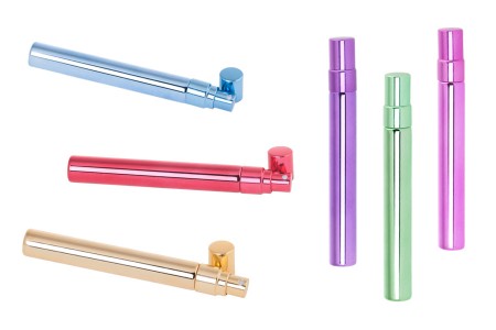 Staklena flašica 10mL za parfeme sa aluminijumskom oblogom, raznih boja - 6 kom-slika_proizvoda