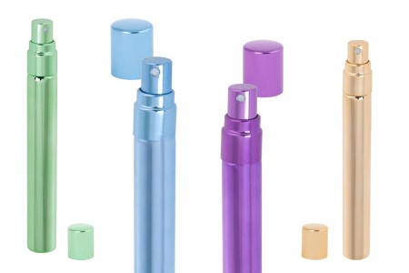 Staklena flašica 10mL za parfeme sa aluminijumskom oblogom, raznih boja - 6 kom-grupa_slika