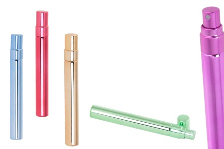 Staklena flašica 10mL za parfeme sa aluminijumskom oblogom, raznih boja - 6 kom-grupa_slika