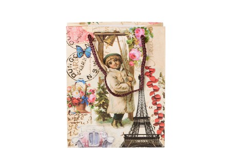 Papirna plastificirana kesa 170x85x210mm sa motivom Ajfelovog tornja - 12 kom-dimenzije_slike