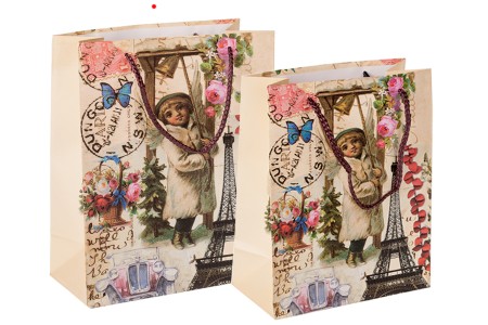 Papirna plastificirana kesa 210x100x260mm sa motivom Ajfelovog tornja - 12 kom-grupa_slika