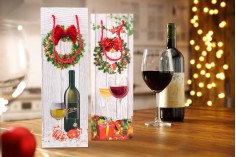 Božićne kese tipa 3D sa laminacijom za vino, 4 dizajna
