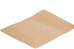 Kraft DoyPack kesice sa zipom, prozorom i ovalnim dnom 200x50x300mm – 100kom