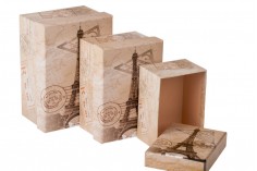 Pravougaona plastificirana poklon kutija sa motivom Ajfelovog tornja, u 3 veličine (S-M-L)