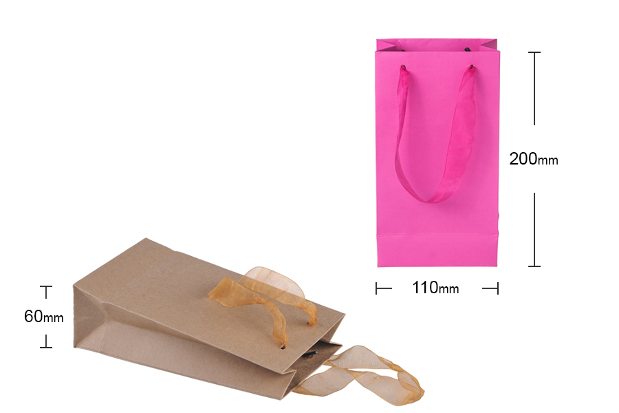 Papirna plastificirana kesa 110x60x200mm sa ručkicama od tila širine 2cm, više boja - 20 kom Papirna plastificirana kesa 110x60x200mm sa ručkicama od tila širine 2cm, više boja - 20 kom