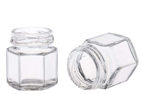 Staklena šestougaona teglica 30mL-1
