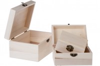 Komplet četvrtastih drvenih kutija u 3 veličine sa metalnom kopčom
