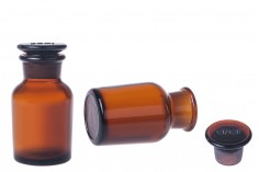 Farmaceutska staklena flašica 60mL, smeđe boje sa staklenim zatvaračem
