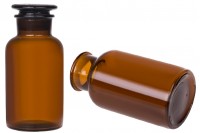 Farmaceutska staklena flašica 500mL, smeđe boje sa staklenim zatvaračem