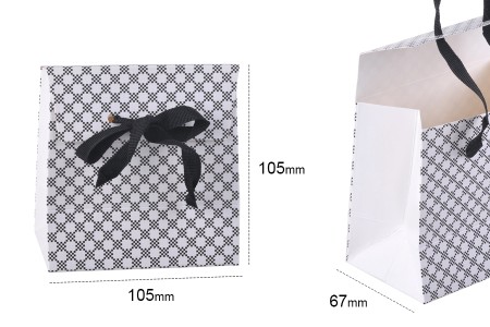 Papirno poklon-pakovanje 105x67x105mm, sa crnom gro mašnom 10mm - 20 kom-grupa_slika