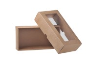 Kutija od kraft papira 240x130x60mm sa prozorom - 12 kom Kutija od kraft papira 240x130x60mm sa prozorom - 12 kom