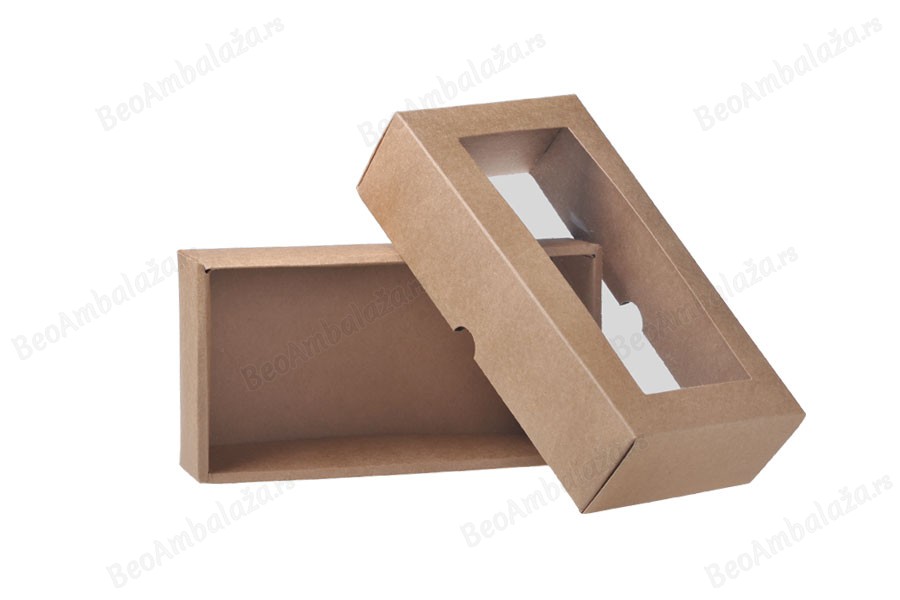 Kutija od kraft papira 240x130x60mm sa prozorom - 12 kom-grupa_slika