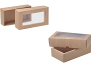 Kutija od kraft papira 240x130x60mm sa prozorom - 12 kom Kutija od kraft papira 240x130x60mm sa prozorom - 12 kom