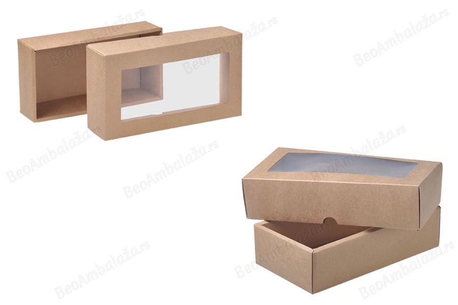 Kutija od kraft papira 240x130x60mm sa prozorom - 12 kom-grupa_slika