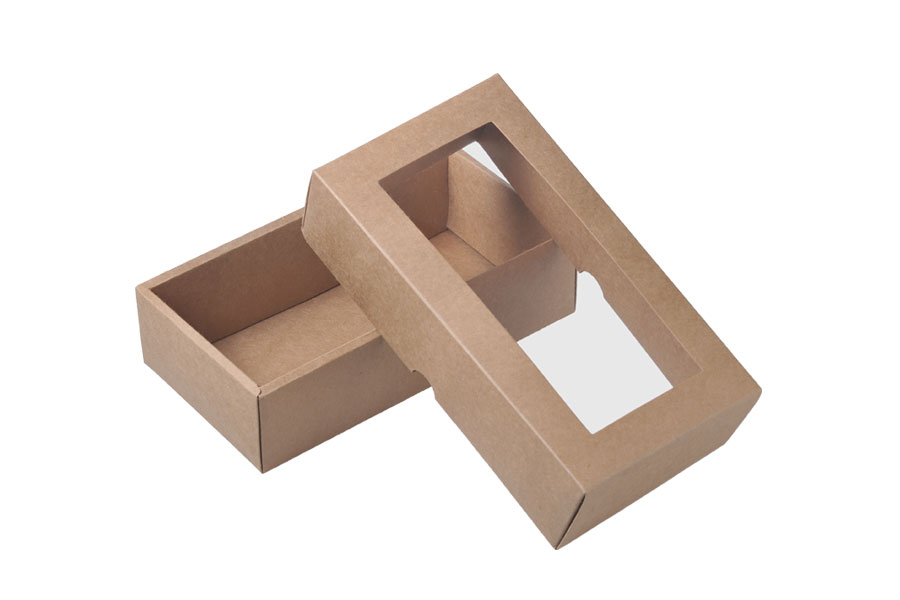 Kutija od kraft papira 240x130x60mm sa prozorom - 12 kom Kutija od kraft papira 240x130x60mm sa prozorom - 12 kom
