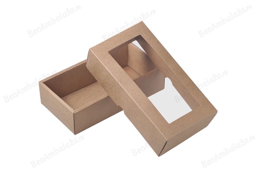 Kutija od kraft papira 240x130x60mm sa prozorom - 12 kom-grupa_slika