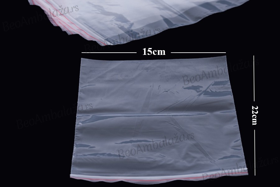 Transparentne kesice sa Zip-zatvaranjem 15x22 cm, 100 kom
