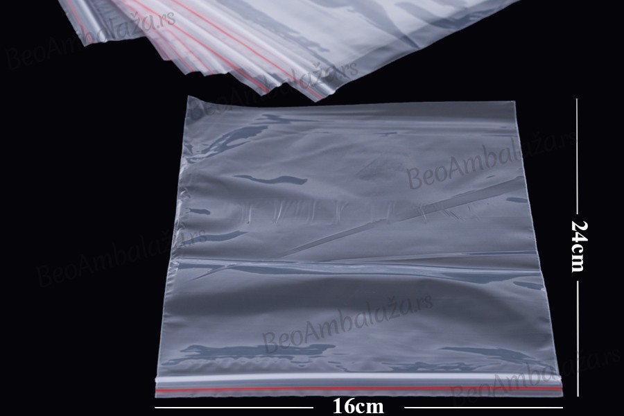 Transparentne kesice sa Zip-zatvaranjem 16X24 cm, 100 kom