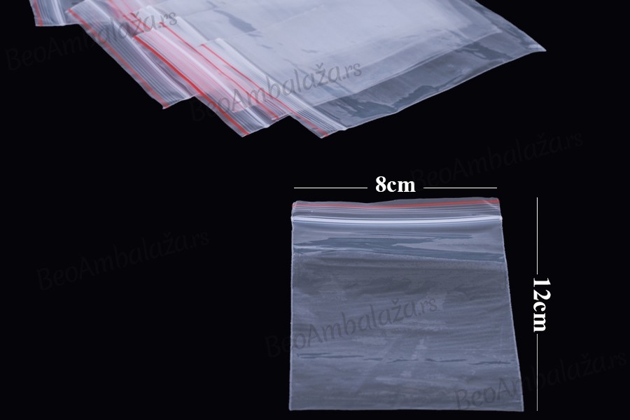 Transparentne vrečice sa Zip – zatvaranjem 8x12, 500 kom