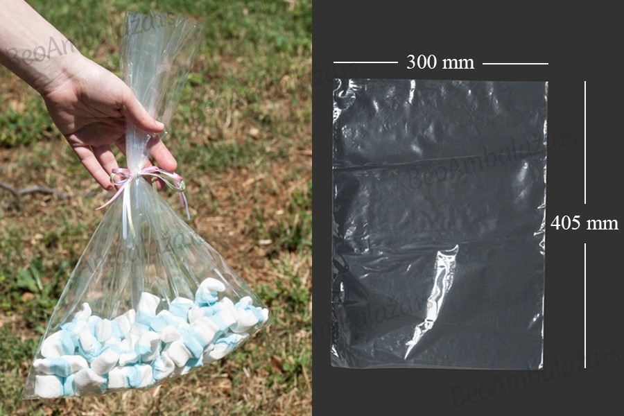 Providne plastične kesice od skupljajuće folije  (POF - poliolefin) za hranu 300x405mm - 100 kom