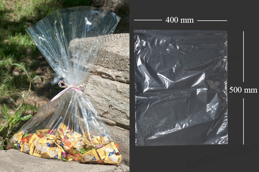 Providne plastične kesice od skupljajuće folije  (POF - poliolefin) za hranu 400x500mm - 100 kom