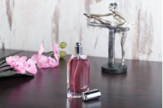 Staklena flašica 45mL sa aluminijumskim srebrnim sprejom i zatvaračem