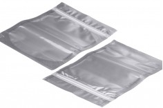 Aluminijumske DoyPack kesice sa zip zatvaranjem, transparetnom prednjom stranom i mogućnošću termo zatvaranja 160x40x240mm – 100kom