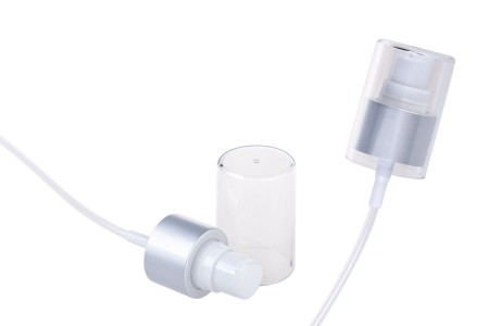 Aluminijumska MAT srebrna pumpica PP24 za kreme sa providnim zatvaračem-1