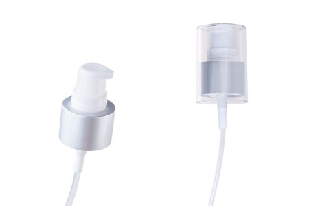 Aluminijumska MAT srebrna pumpica PP24 za kreme sa providnim zatvaračem-3